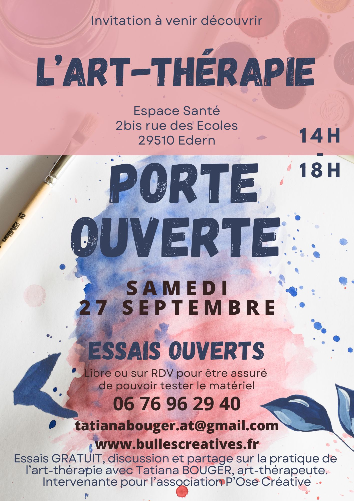 Porte ouverte Art-thérapie Espace Santé Edern